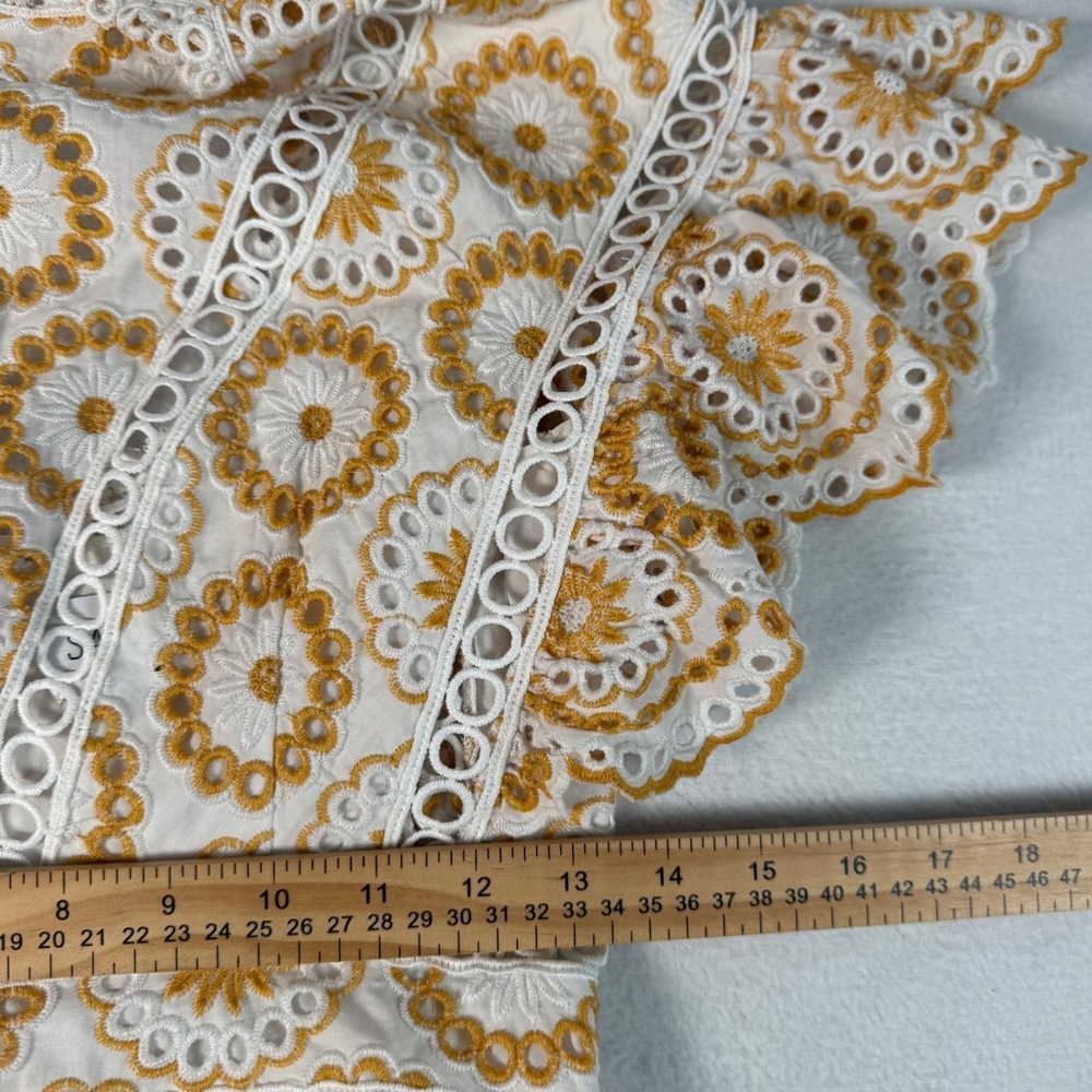 SAYLOR Cream & Gold Eyelet Embroidered Romper - Picture 5 of 9